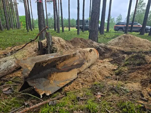 Trzy bomby lotnicze z II wojny światowej znalezione w lasach pod Opocznem