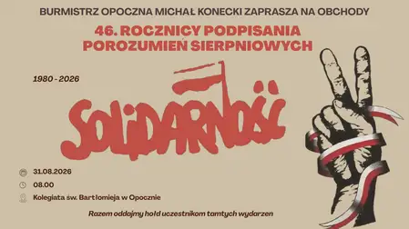 Opoczno uczci 46. rocznicę Porozumień Sierpniowych – program obchodów