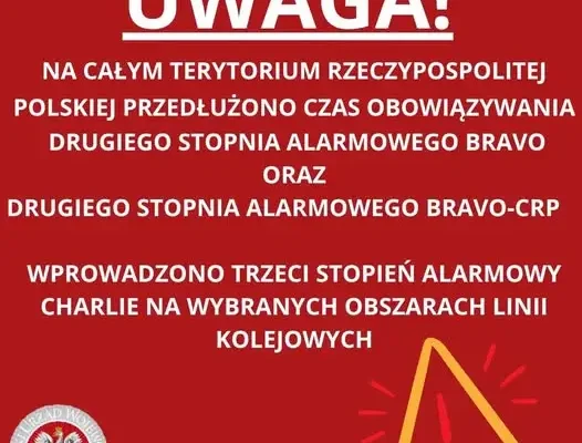 Przedłużono stopnie alarmowe BRAVO i CHARLIE – nowe terminy obowiązywania