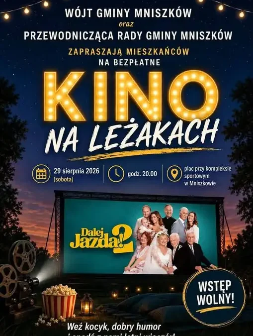 Kino plenerowe w Mniszkowie: darmowy seans komedii „Dalej jazda!” już w sobotę