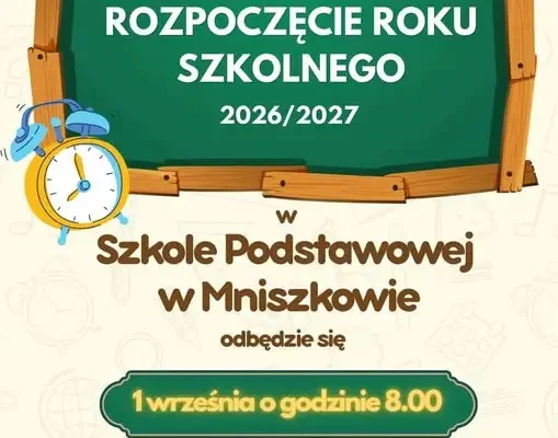 Rozpoczęcie roku szkolnego 2026/2027 w Mniszkowie – 1 września o 8:00