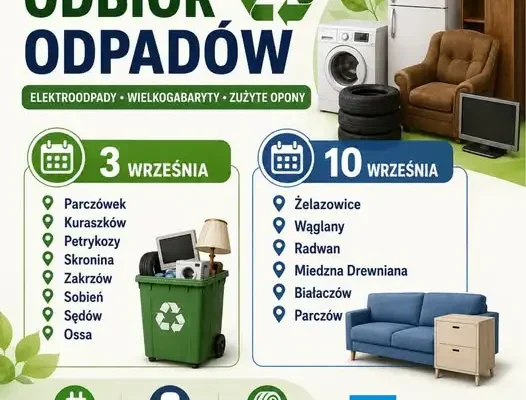 Gmina Białaczów: terminy odbioru elektroodpadów i odpadów wielkogabarytowych we wrześniu