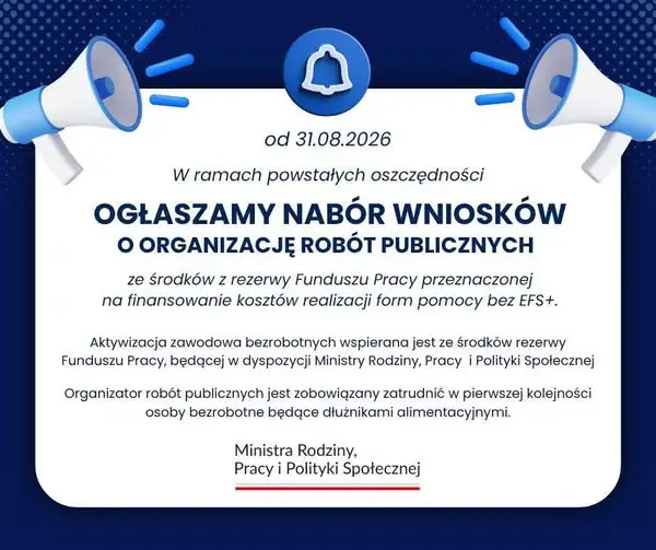 Rusza nabór wniosków na roboty publiczne – pierwszeństwo dla dłużników alimentacyjnych