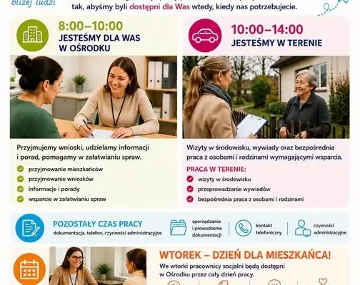 Nowa organizacja pracy w MGOPS Opoczno: wtorki dniem dla mieszkańca