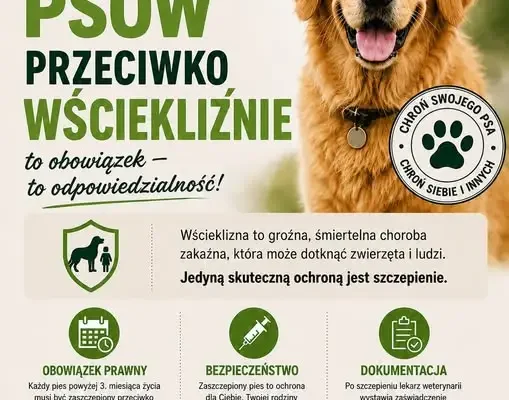 Obowiązkowe szczepienia psów przeciw wściekliźnie – przypomnienie z gminy Paradyż