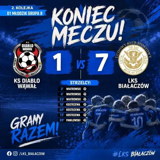 Młodzicy LKS Białaczów rozbili KS Diablo Wąwał 7:1 w 2. kolejce