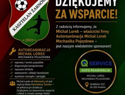 Michał Lorek z Autoreanimacji nowym partnerem Kasztelana Żarnów