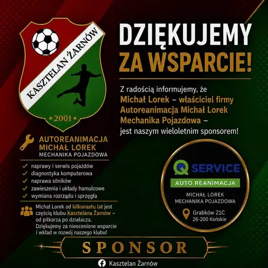 Michał Lorek z Autoreanimacji nowym partnerem Kasztelana Żarnów
