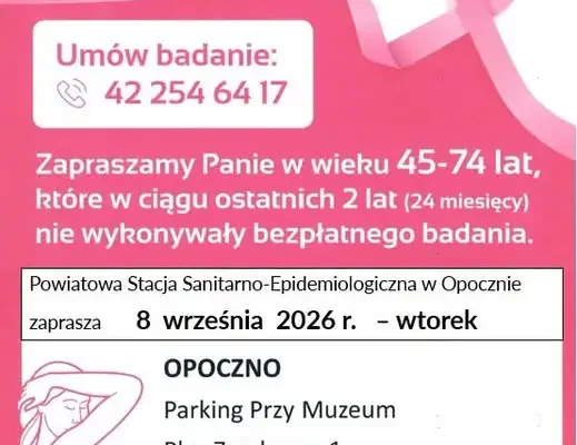 Bezpłatna mammografia w Opocznie – mammobus zaparkuje przy Placu Zamkowym