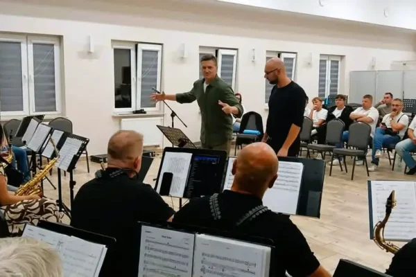 Opoczyńska Orkiestra Miejska na warsztatach z płk. Mariuszem Dziubkiem
