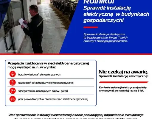 PGE Dystrybucja przypomina o bezpieczeństwie instalacji elektrycznych w gospodarstwach