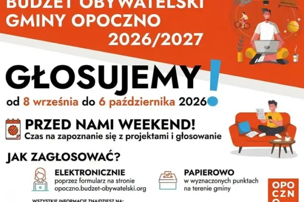 Budżet Obywatelski Gminy Opoczno – ruszyło głosowanie. Mieszkańcy decydują o inwestycjach