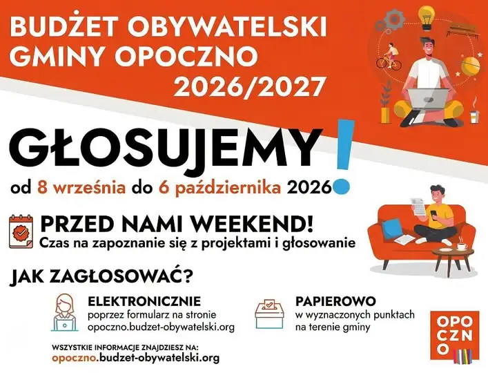 Budżet Obywatelski Gminy Opoczno – ruszyło głosowanie. Mieszkańcy decydują o inwestycjach
