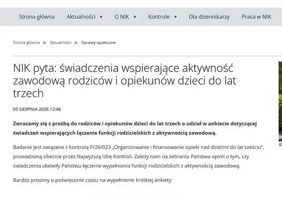 NIK pyta rodziców o łączenie pracy z opieką nad małymi dziećmi – wypełnij ankietę