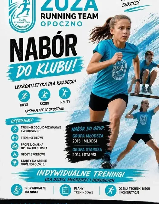 ZUZA Running Team w Opocznie ogłasza nabór do drużyny lekkoatletycznej