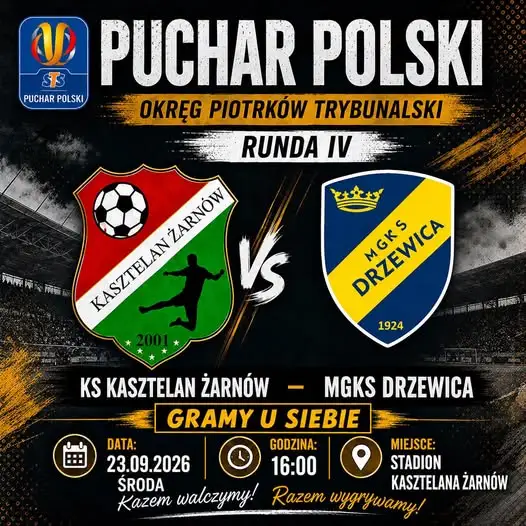 Kasztelan Żarnów walczy o awans w Pucharze Polski. Dziś mecz z MGKS Drzewica