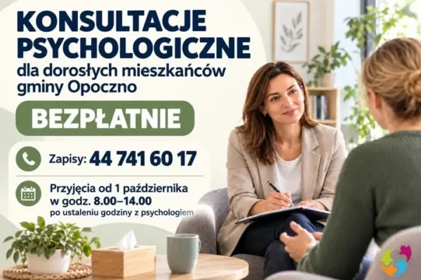 Bezpłatne konsultacje psychologiczne dla dorosłych z gminy Opoczno
