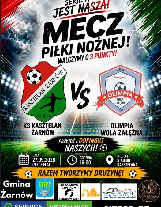 Hit kolejki w Żarnowie! Kasztelan podejmie Olimpię Wola Zależna