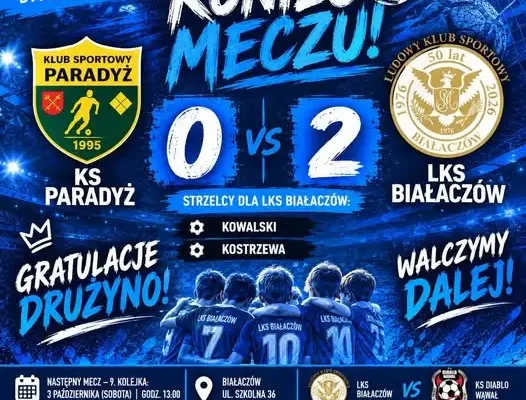 Młodzicy LKS Białaczów wygrywają w Paradyżu 2:0
