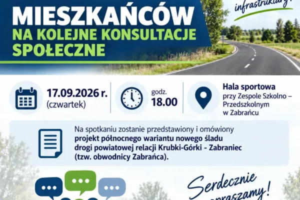 Konsultacje społeczne w sprawie obwodnicy Zabrańca – 17 września