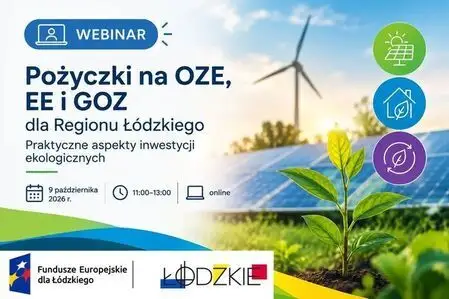 Bezpłatny webinar o finansowaniu OZE, efektywności energetycznej i GOZ – już 9 października