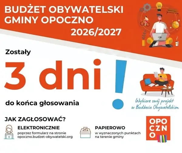 Budżet Obywatelski Gminy Opoczno: zostały tylko 3 dni na oddanie głosu