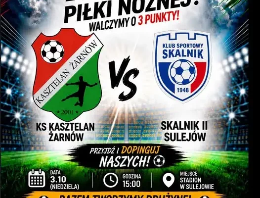 Kasztelan Żarnów zagra w Sulejowie. Mecz już 3 października