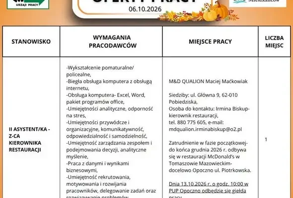 Nowe oferty pracy z Powiatowego Urzędu Pracy w Opocznie – sprawdź, czy znajdziesz coś dla siebie