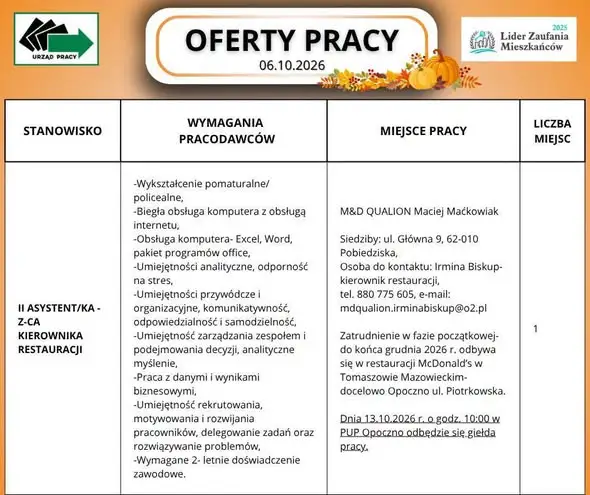 Nowe oferty pracy z Powiatowego Urzędu Pracy w Opocznie – sprawdź, czy znajdziesz coś dla siebie