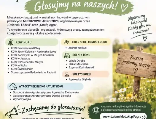 Mieszkańcy gminy Mniszków nominowani w plebiscycie Mistrzowie Agro 2026