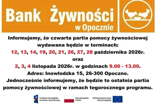 Ostatnia w tym roku partia pomocy żywnościowej dla mieszkańców Gminy Opoczno