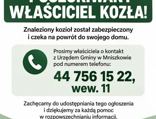 Znalazł się kozioł w Mniszkowie – szukamy właściciela