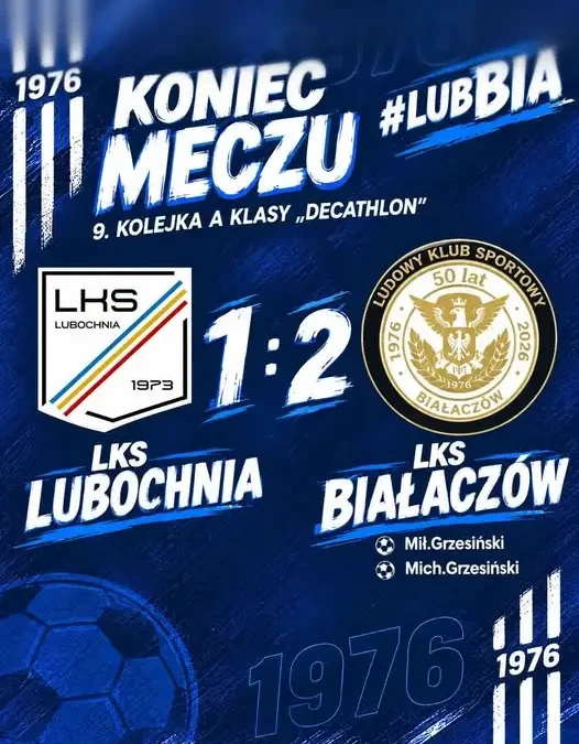 LKS Białaczów wygrywa na wyjeździe z LKS Lubochnia 1:2 w 9. kolejce Klasy A